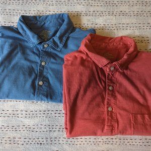 J. Crew Factory Garment-Dyed slub cotton pocket polo shirt's